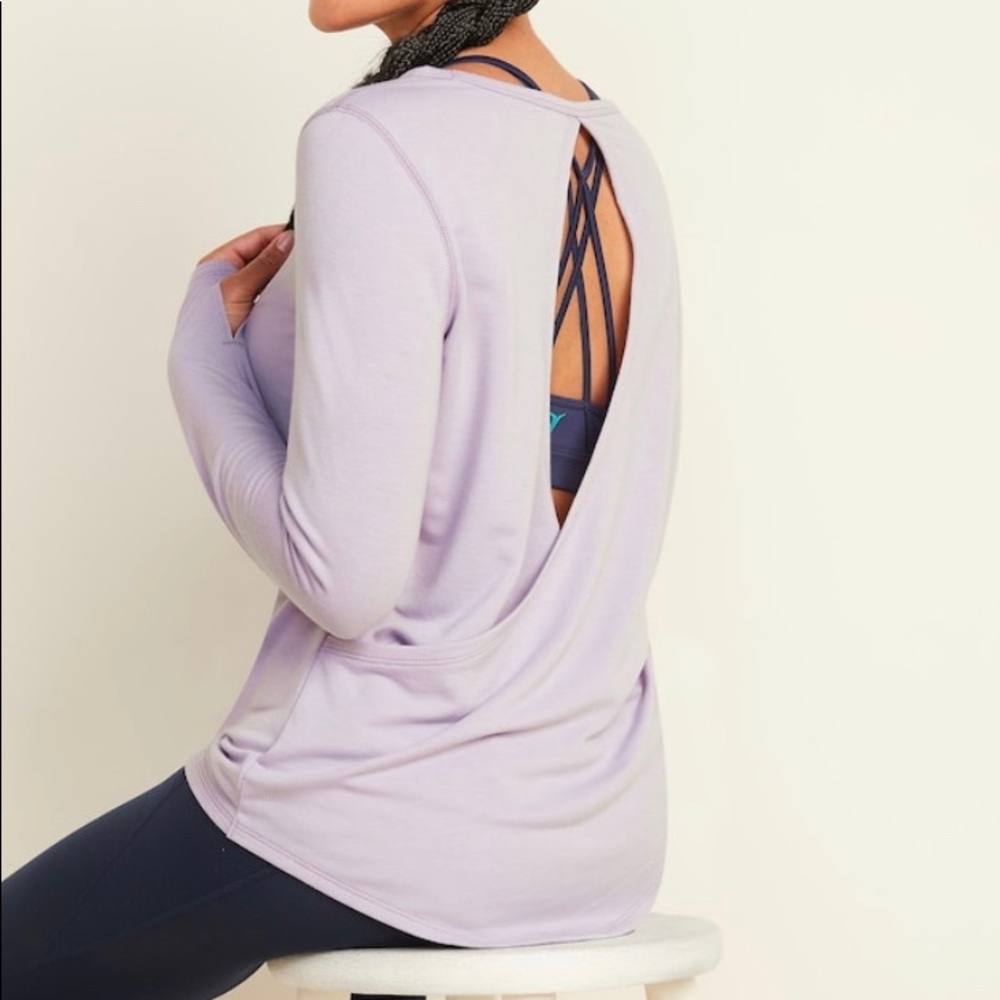 NWT Old Navy Relaxed Cutout-Back French Terry Top